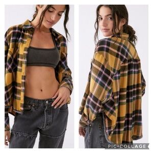 NWT UO BDG Karl Slouchy Button Down Drapey Flannel Shirt